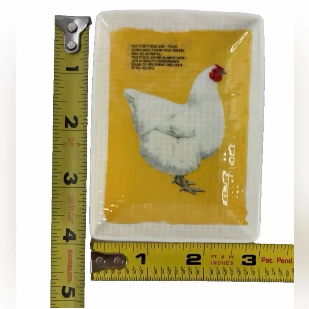 Ashland Mini Trinket Dish Tray Chicken Hen Farmhouse Country Decor Yellow NEW
